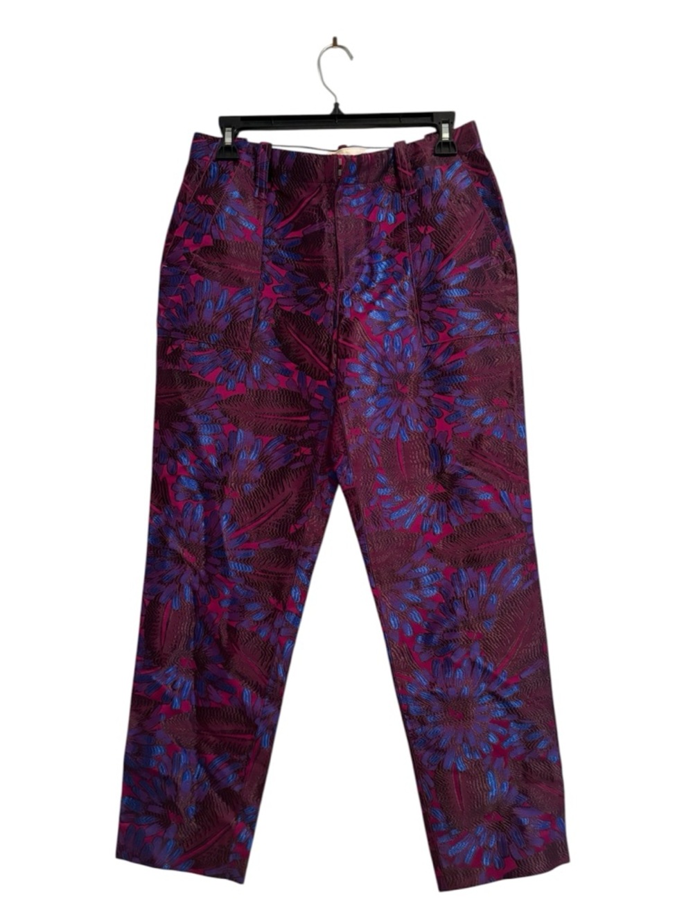NWT J.Crew Women’s Size 4 Ankle Midrise Garden Pants Midnight Floral Jacquard